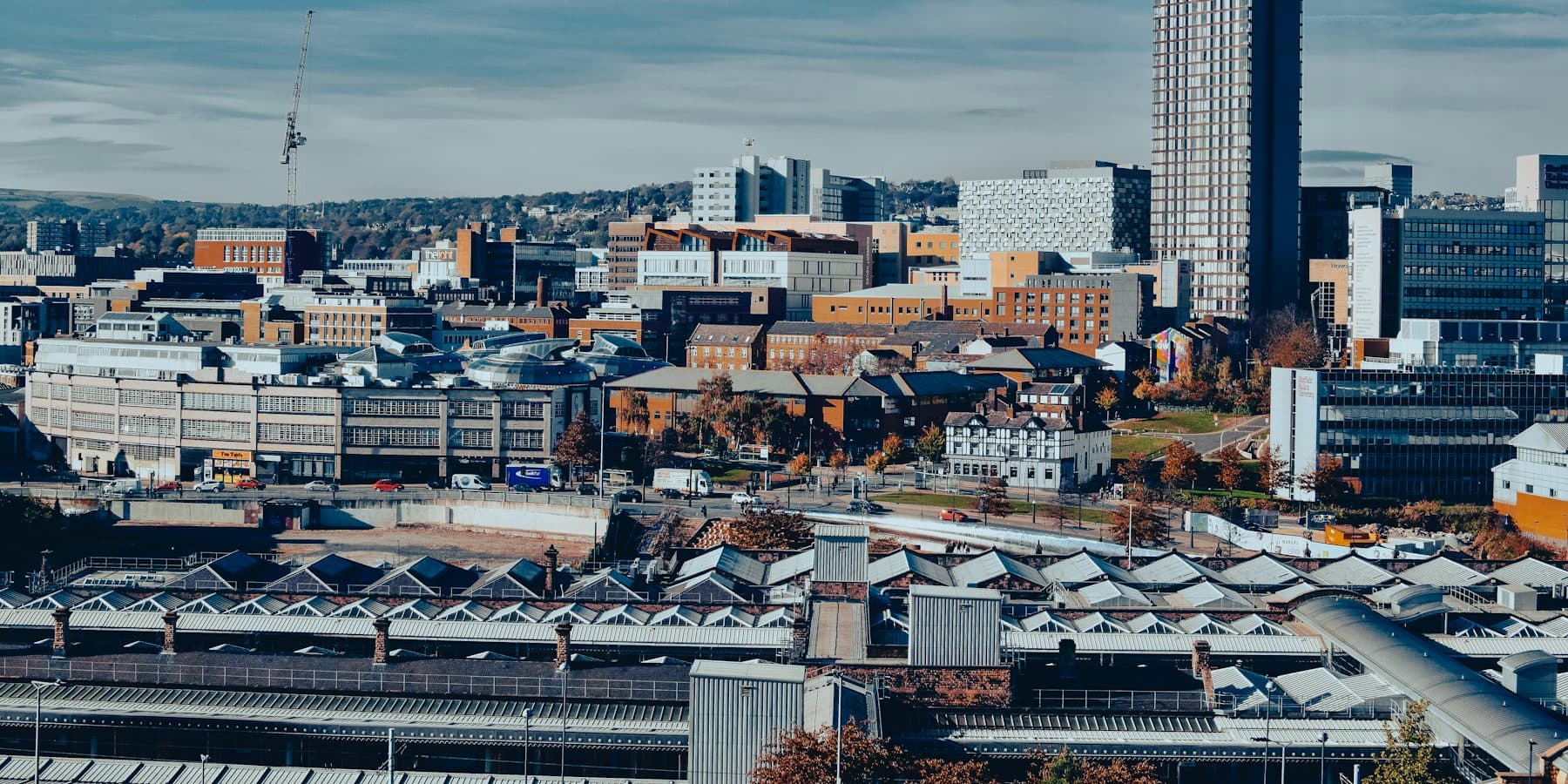 Sheffield city centre skyline with St Paul's Tower